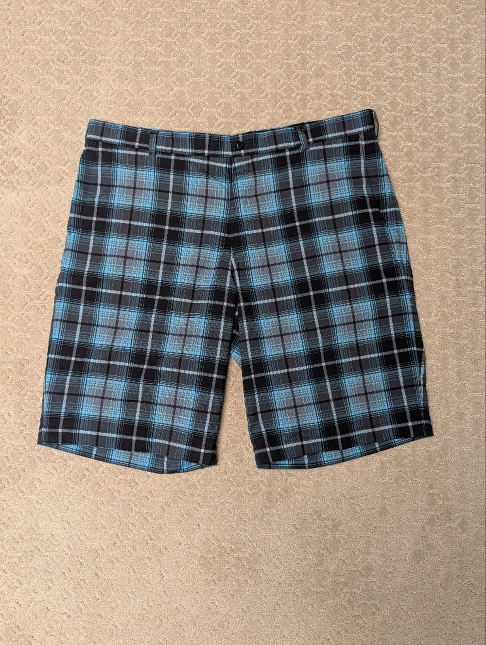 Nike Golf Dri-FIT Tour Performance Plaid Golf Shorts - Black & Teal